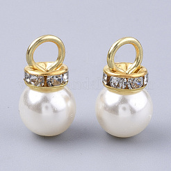 Colgantes de perlas de imitación de plástico abs de alto brillo&nbsp;RB-T011-01B-G