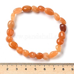 Pulseras elásticas de cuentas de aventurina roja natural para hombres y mujeres&nbsp;BJEW-I320-01A