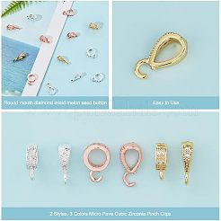 18 pz. 6 ganci per tubi in ottone con strass di cristallo&nbsp;FIND-NB0003-06