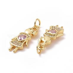 Colgantes de Latón Cubic Zirconia&nbsp;ZIRC-I062-01G