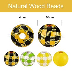 Bemalte Naturholzperlen&nbsp;WOOD-SZ0001-09