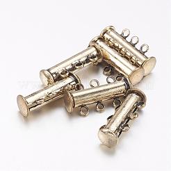 Fermoirs magnétiques coulissants de tube en laiton 3 -strands 6-trous&nbsp;KK-D473-AB-NF