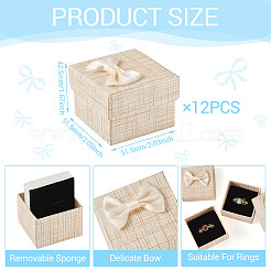 Boîtes de rangement carrées en carton pour bagues cadeaux&nbsp;CON-TAC0001-17F