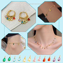 24 breloque en laiton doré 6 couleurs avec micro pavé de zircones cubiques&nbsp;KK-GA0001-68
