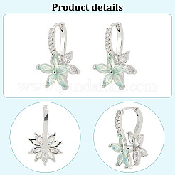 2 paio di orecchini a cerchio con fiori in zirconi cubici di 2 colori&nbsp;EJEW-FI0001-23