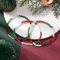 3 stücke 3 stile weihnachten glas samen perlen stretch armband sets&nbsp;BJEW-JB10472