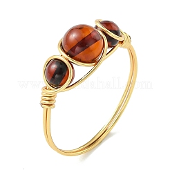 Fingerringe aus natürlichen Bernsteinperlen&nbsp;RJEW-JR01039-01