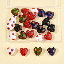 24pcs 5 Farben handgemachte Millefiori Glasperlen&nbsp;LAMP-FS0001-36