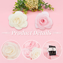 4 stücke 2 farben abnehmbare künstliche rose organza schuh dekoration&nbsp;AJEW-CP0001-82