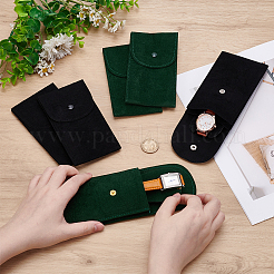 6 Stück 2 Farben Samt Schmuck Uhr Geschenktüten mit Druckknopf&nbsp;ABAG-UN0001-05