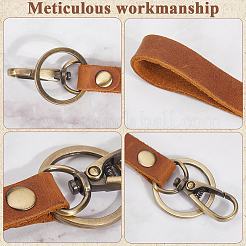 3 porte-clés en cuir de vachette bicolore&nbsp;FIND-GF0008-03