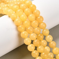 Jaune brins de perles de jade naturels&nbsp;X-G-K121-01-14mm