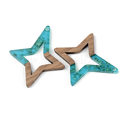 Pendentifs en résine transparente et bois de noyer&nbsp;RESI-S389-020A-B03