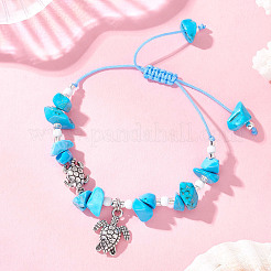 Armbänder mit Schildkröten-Anhängern aus einer Legierung&nbsp;BJEW-MZ00329
