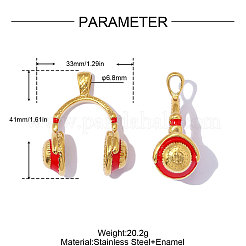 Anhänger aus Edelstahl 304&nbsp;STAS-OY014-75G