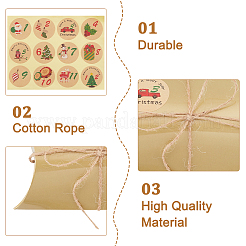 24 pièces oreiller pliable créatif boîte à bonbons en papier de noël avec cordon&nbsp;CON-WH0089-06