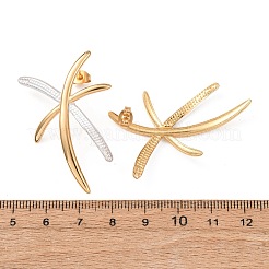 Pendientes de botón de acero inoxidable 304 de dos tonos&nbsp;EJEW-T054-13G