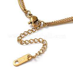 Collana a doppio strato con catene satellitari e a maglie in acciaio inossidabile 304&nbsp;NJEW-Z028-04G