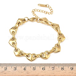 304 Edelstahl-Herzglieder-Chian-Armbänder für Frauen&nbsp;BJEW-B158-06G