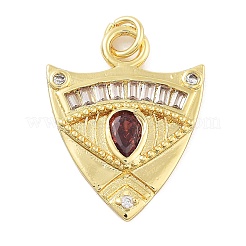 Porte micro ouvrent pendentifs zircone cubique en laiton de placage&nbsp;KK-Z071-68G