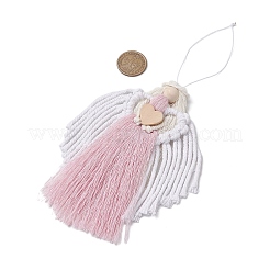 Ornements suspendus d'ange en coton macramé faits à la main&nbsp;HJEW-JM02760-02