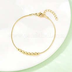 201 Armband aus runden Stahlperlen&nbsp;BJEW-D458-06G
