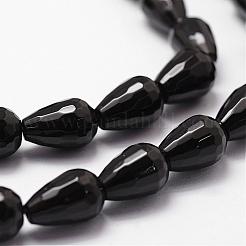 Natürliche schwarze Onyxperlenstränge&nbsp;G-P161-25-14x10mm
