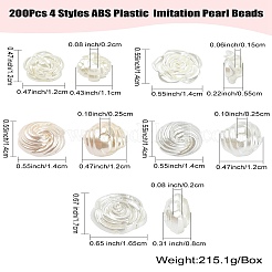 Perle di perle imitazione plastica ABS 200 pz 4 stili&nbsp;OACR-CJ0001-71