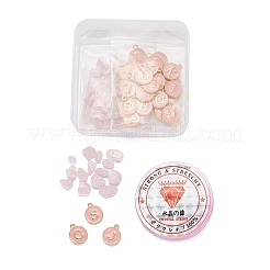 26pcs flache runde Anfangsbuchstabe a~z Alphabet Emaille Charms&nbsp;DIY-FS0001-60