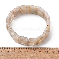 Bracciali elastici da donna con perle di agata a forma di fiore di ciliegio naturale&nbsp;BJEW-A168-01