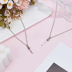 2 pz. Collana con ciondolo a forma di bottiglia dei desideri in pelliccia di animale domestico&nbsp;NJEW-DR00018