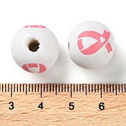 Gedruckte europäische Holzperlen&nbsp;WOOD-Z002-05