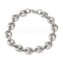 Bracelets en acier inoxydable 304 à maillons en forme de grains de café pour femmes et hommes&nbsp;BJEW-F529-10A-P