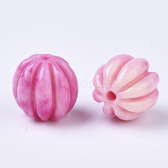 Perle di melone ondulato in corallo sintetico&nbsp;CORA-R017-27-B06