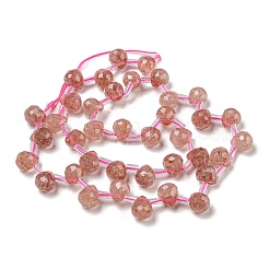 Fili di perle sintetiche di quarzo fragola&nbsp;G-H297-B16-02