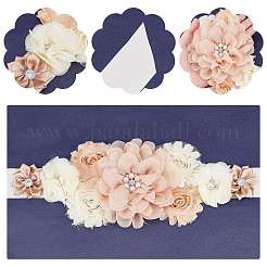 Chiffon-Blumenkettengürtel mit Strasslegierung&nbsp;AJEW-WH0248-43