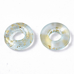 Perle europee in vetro verniciato a spruzzo trasparente&nbsp;X-GLAA-N035-04E