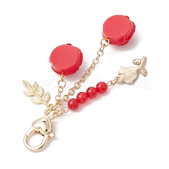 Pendentif décoratif en résine et alliage émaillé rose sur le thème de la Saint-Valentin&nbsp;HJEW-JM02345