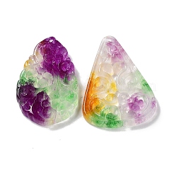 Pendentifs gravés teints en jade blanc naturel&nbsp;G-Q009-02