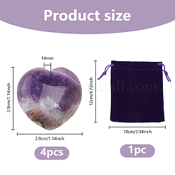 4 piedra de masaje para pulgar de amatista natural&nbsp;G-DC0001-54