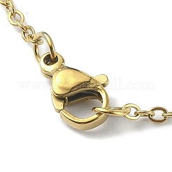Collar con colgante de gato esmaltado de aleación con temática de Halloween y cadenas de cable de acero inoxidable 304&nbsp;NJEW-JN04371
