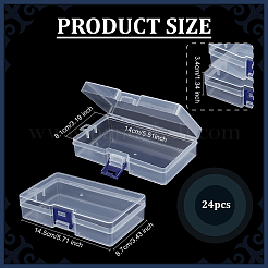 1 grille transparente contenant des perles en plastique PP avec couvercles à charnière&nbsp;CON-WH0112-021A