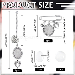Kits para hacer broches de acero inoxidable y hierro&nbsp;HJEW-ME0001-08