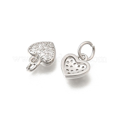 Breloques en laiton micro pavé de zircone cubique transparente pour la saint-valentin&nbsp;KK-Z156-19P