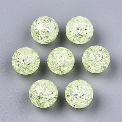 Brins de perles rondes acryliques craquelées transparentes&nbsp;CCG-R002-12mm-07