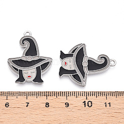 Colgantes de aleación esmaltada luminosa chapada en forma de estante con temática de Halloween&nbsp;ENAM-N056-235P-1