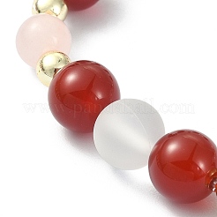 Bracelet extensible en perles rondes mélangées naturelles et synthétiques&nbsp;BJEW-JB09588