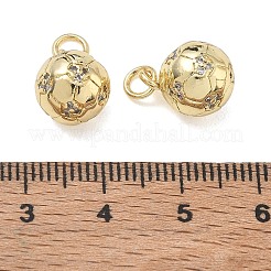 Pendentifs en laiton plaqué micro-pavé de zircone cubique transparente pour supports sportifs&nbsp;CU-CBA01AA-31G