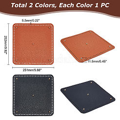 2 Stück 2 Farben PU-Leder quadratische Tasche Nagelboden&nbsp;DIY-WR0001-84