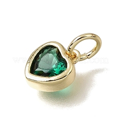 Breloques en laiton pavées de zirconiums cubiques pour la Saint-Valentin&nbsp;CU-E002-03G-02